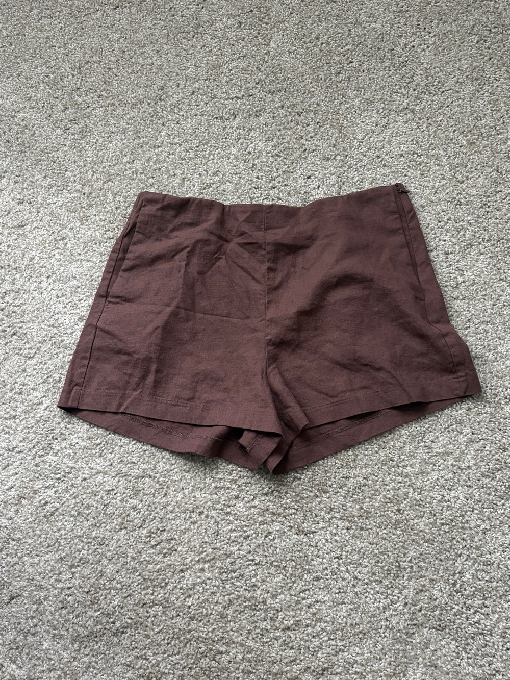 Old Navy High-Waist Chocolate Brown Linen-Blend Shorts